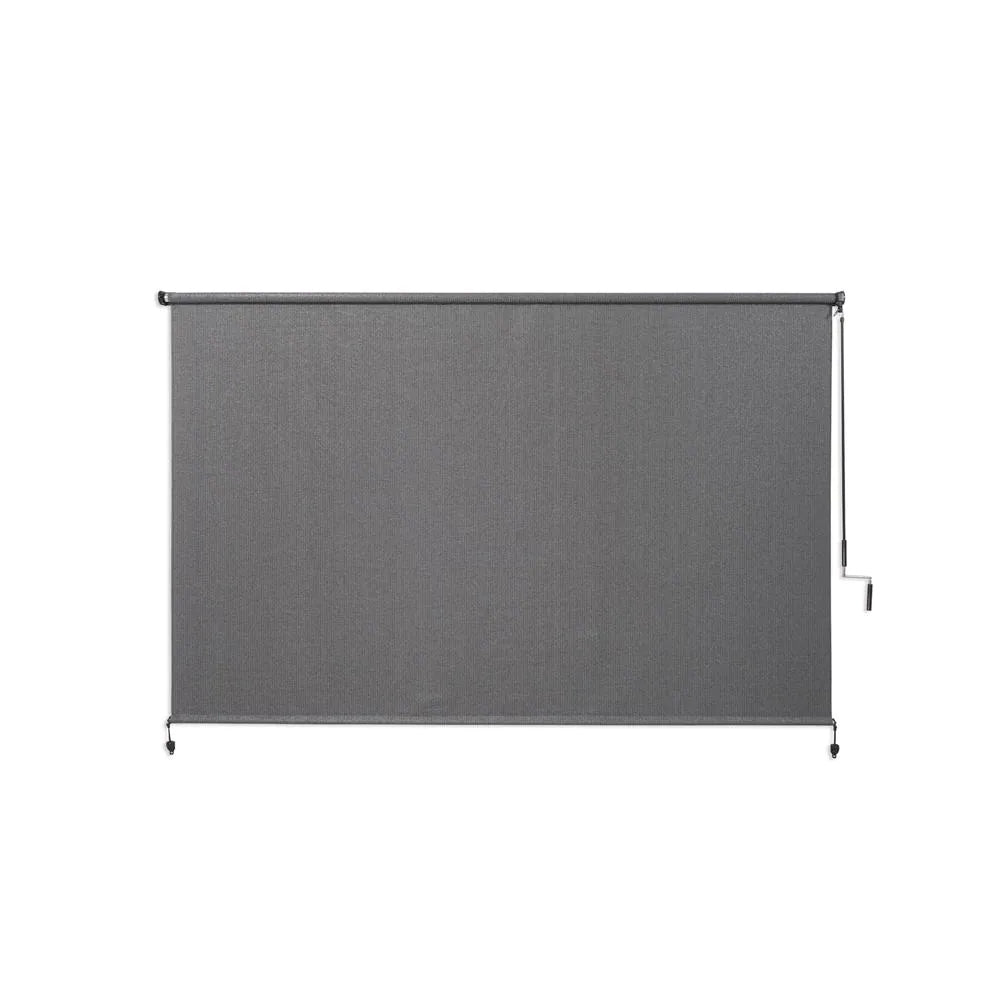 Pewter Cordless UV Blocking Fade Resistant Fabric Exterior Roller Shade 96 In. W X 72 In. L