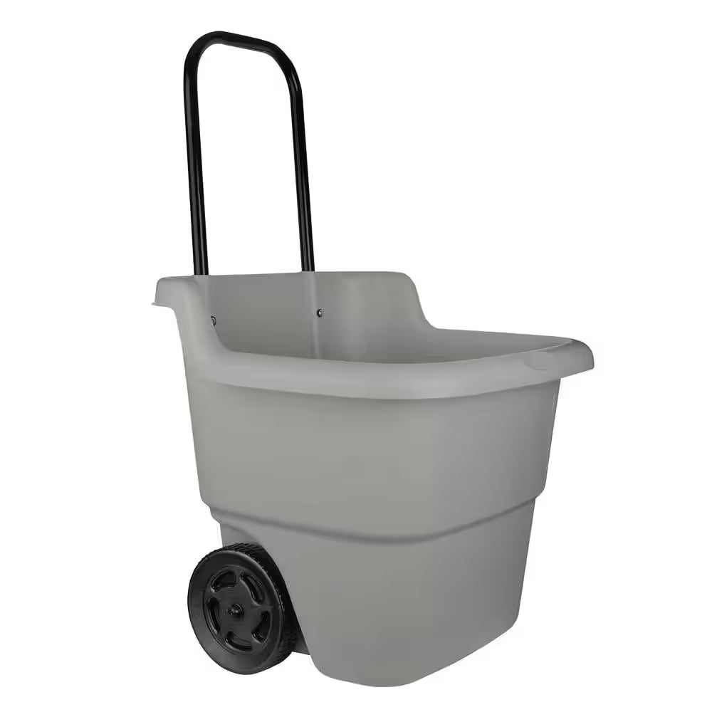 2 Cu. Ft. Portable Plastic Gray Garden Cart