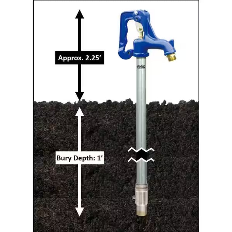 Heavy-Duty 1 Ft. Frost Proof Yard Hydrant, 3.25 Ft. Total Length, 1 Ft. Bury Depth