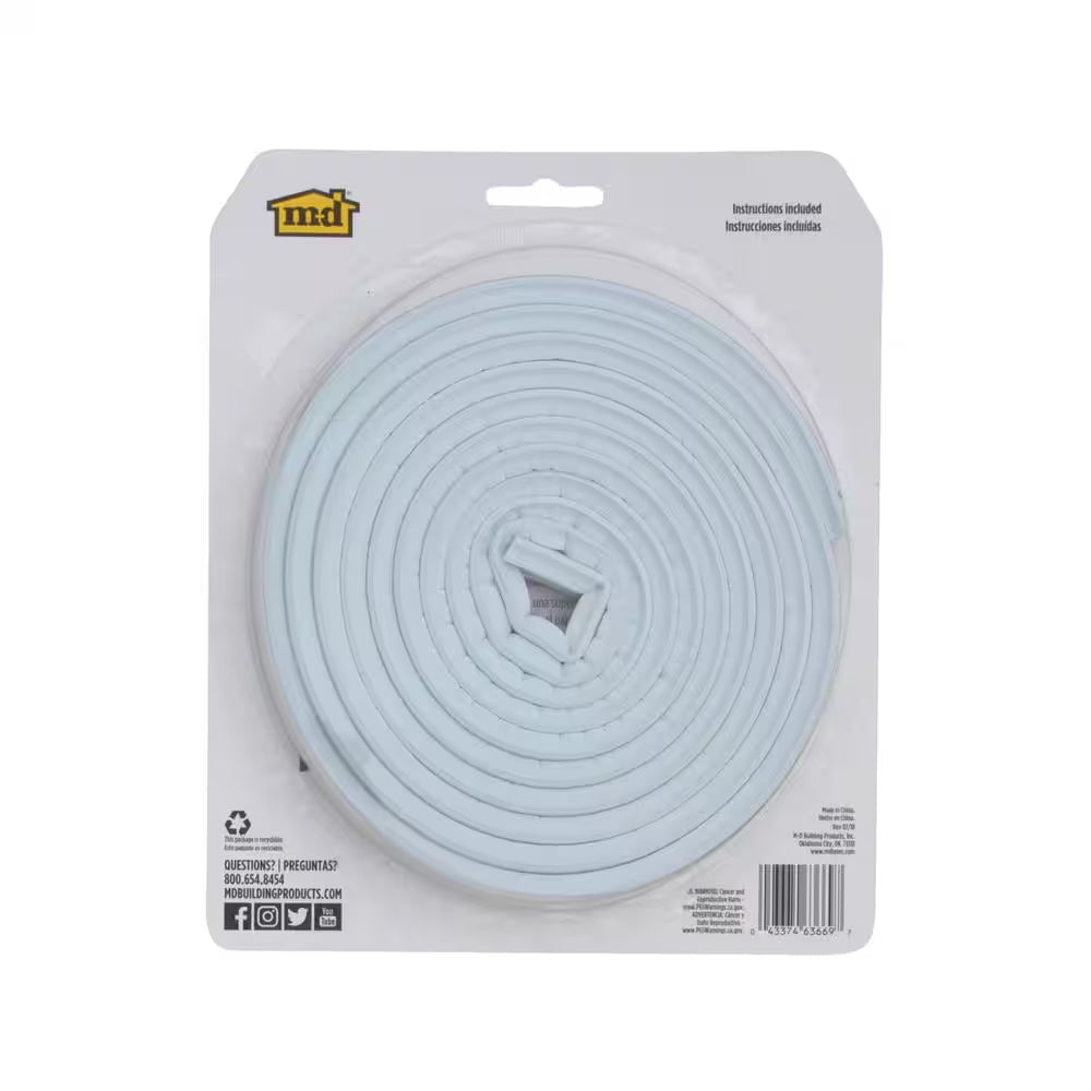 5/16 In. X 19/32 In. X 10 Ft. White Premium Rubber Window Seal for Large Gaps