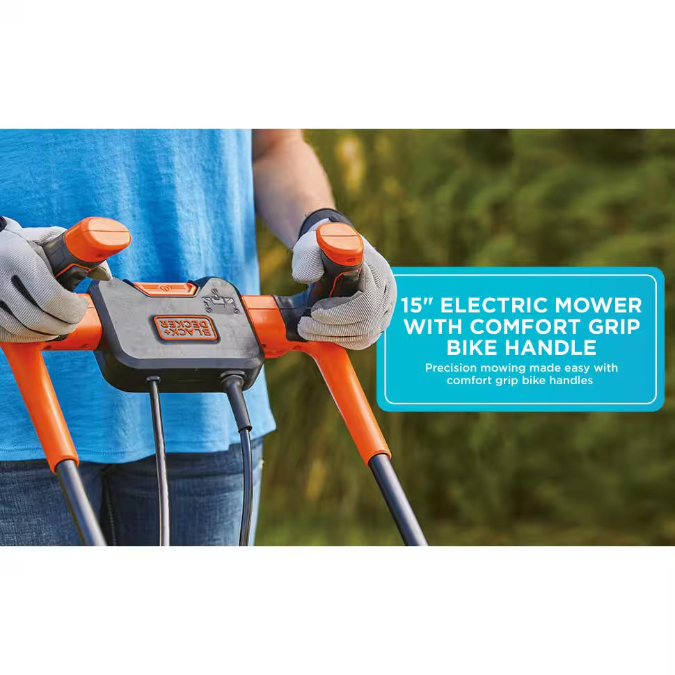 15 In. 10 AMP Corded Electric Walk behind Push Lawn Mower