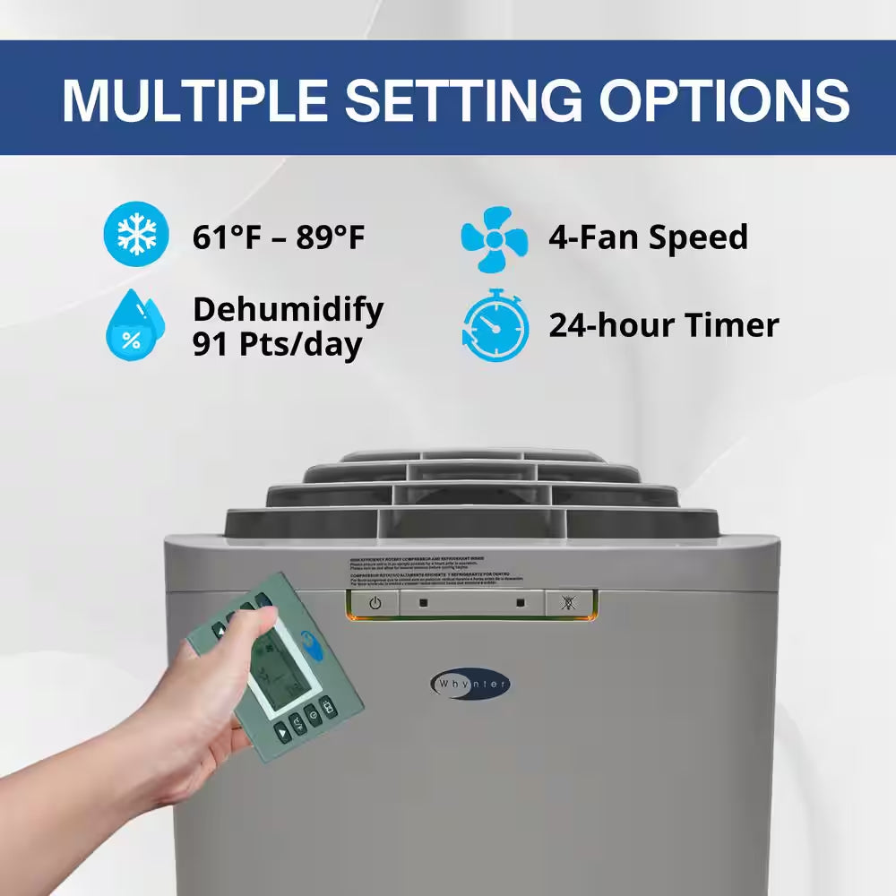 6,400 (DOE) BTU Portable Air Conditioner Cools 420 Sq. Ft., Dehumidifier, Remote and Carbon Filter in Gray