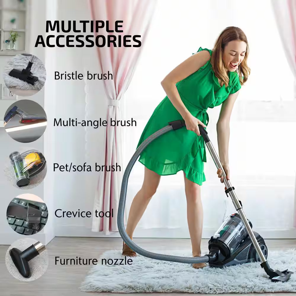 ST2620 Series Bagless Corded Replaceable Multisurface in Black, Canister Vacuum