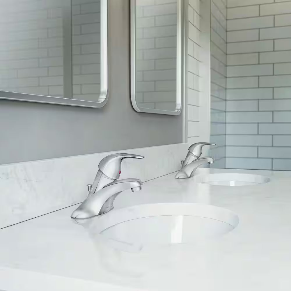 Adler 4 In. Centerset Single Handle Low-Arc Bathroom Faucet in Chrome