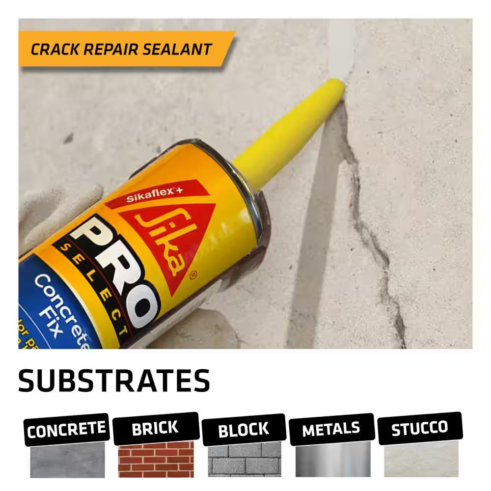 10.1 Fl. Oz. flex Concrete Fix No-Sag Concrete Crack Filler Repair Polyurethane Sealant in Limestone