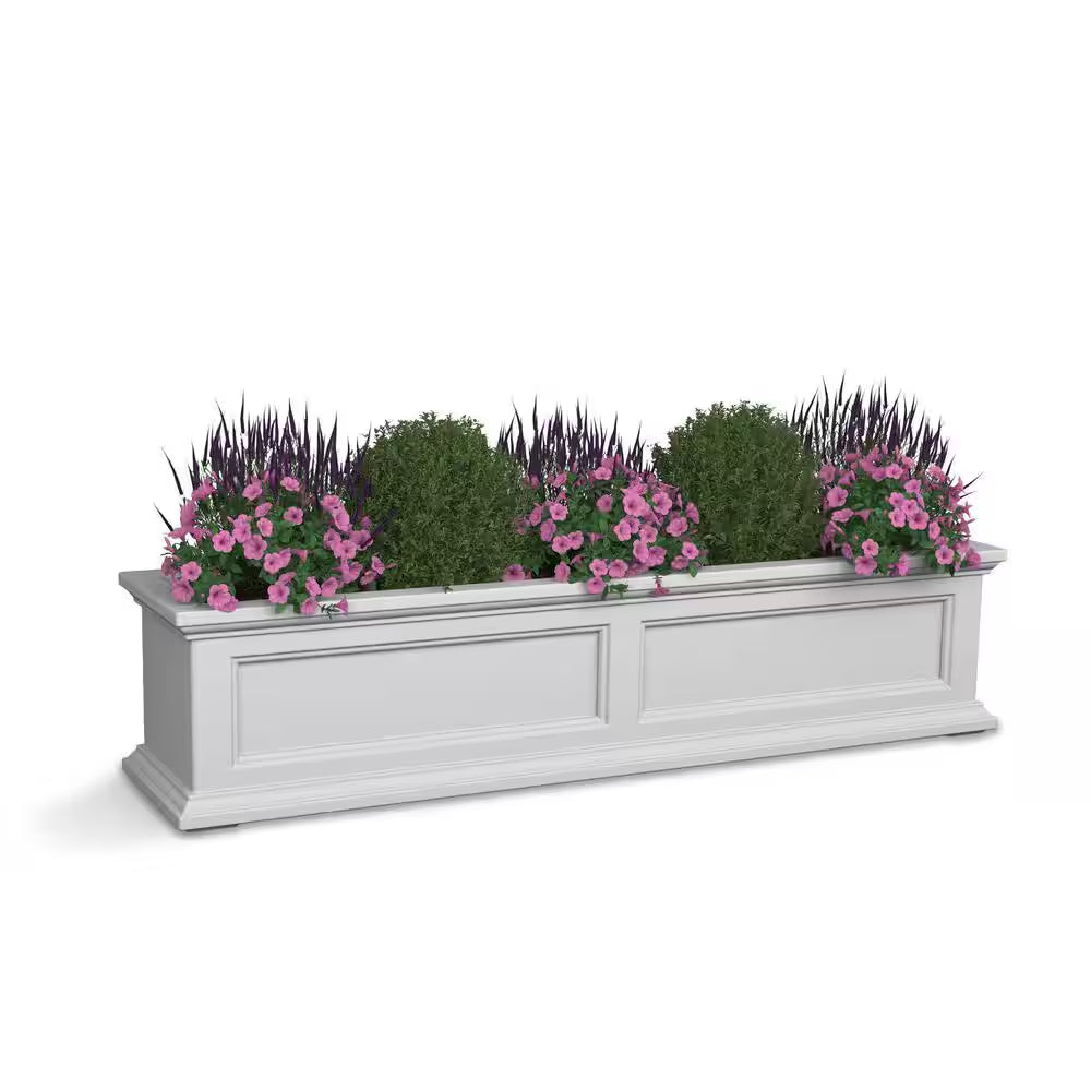 Fairfield 48 In. X 11 In. Self-Watering White Polyethylene Window Box