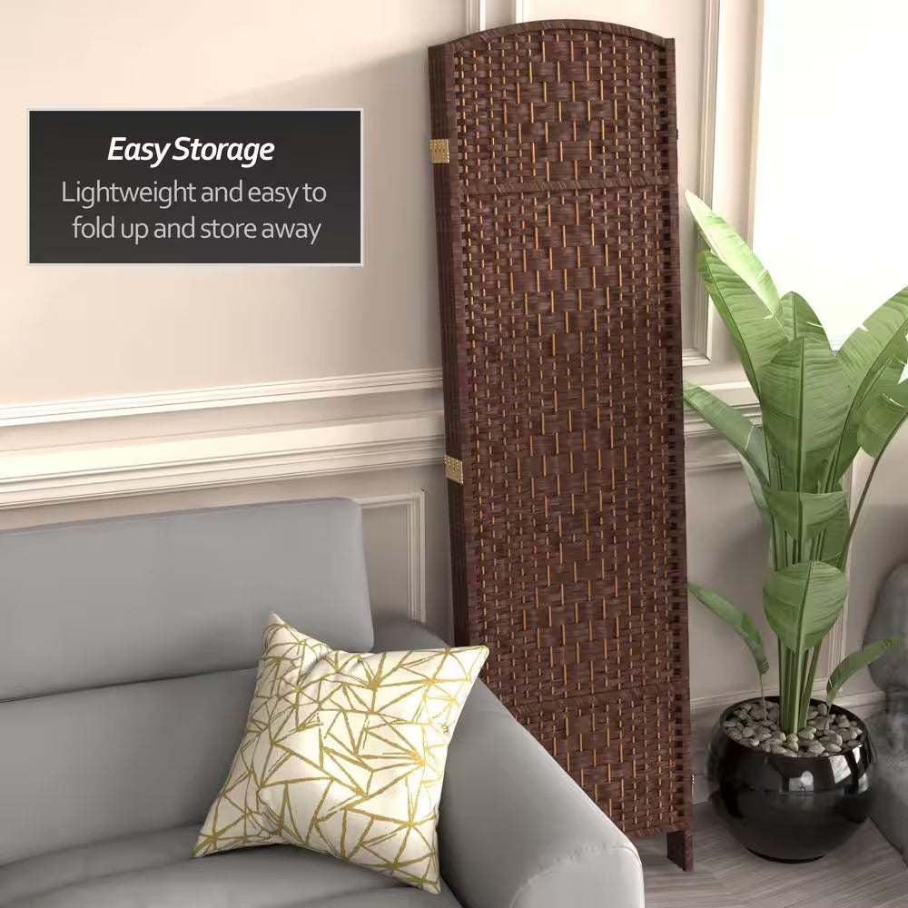 6 Ft. Dark Mocha 4-Panel Room Divider