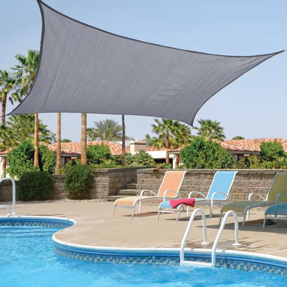 12 Ft. X 12 Ft. Stone Gray Square Shade Sail