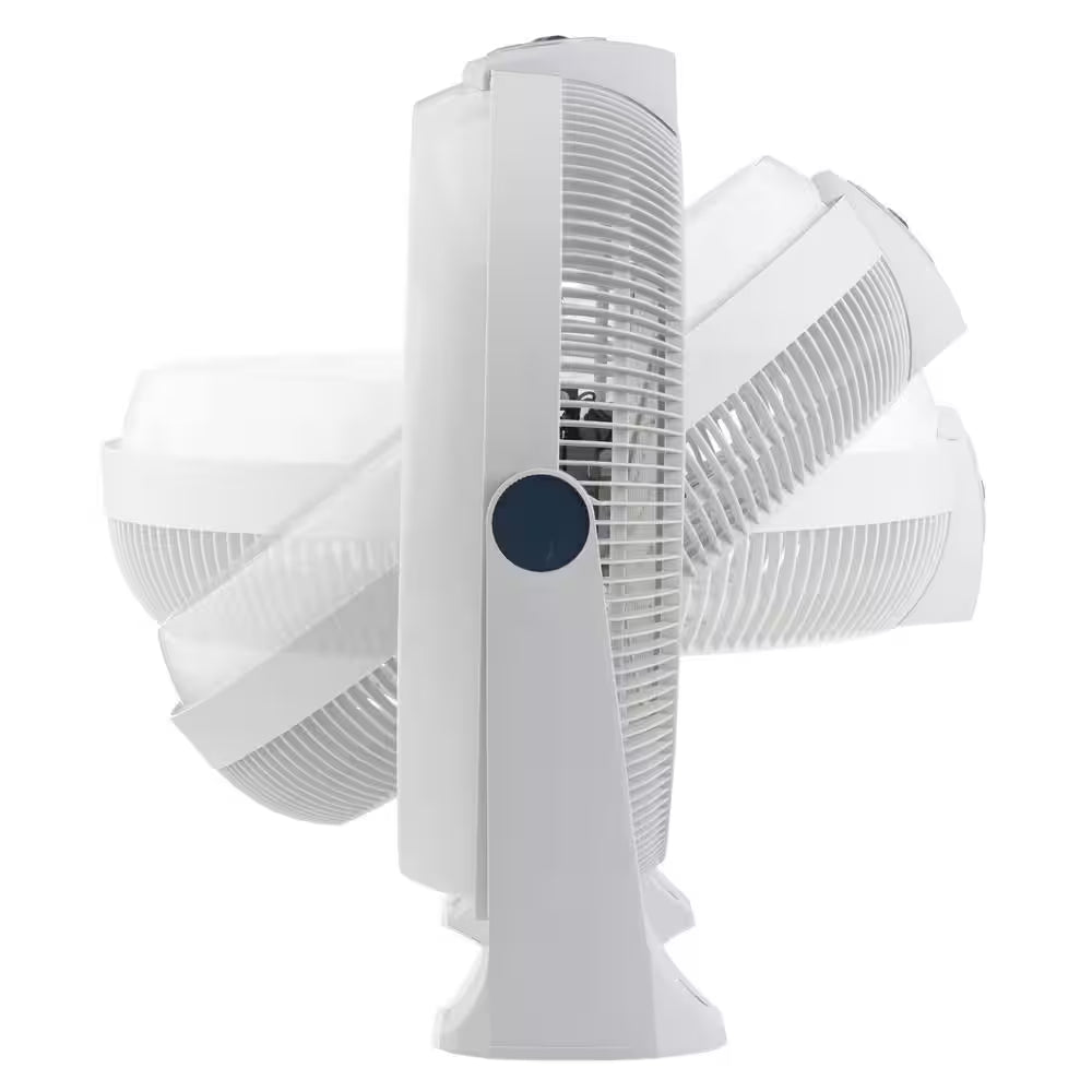 Cyclone 20 In. 3 Speed Air Circulator Floor Fan for Home in White with Wall Mount Option, 90° Pivoting Head and Handle