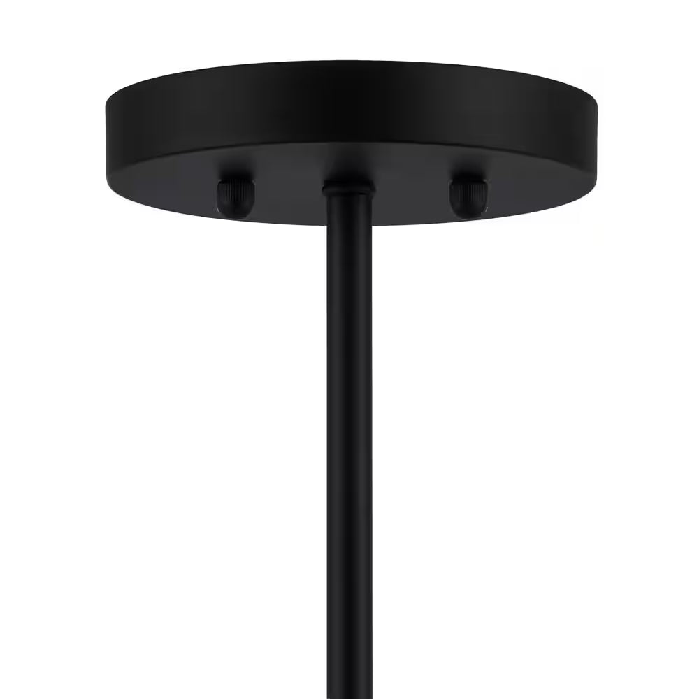Leonie 16.25 In. 6-Light Matte Black Sputnik Semi-Flush Mount, Industrial Ceiling Light