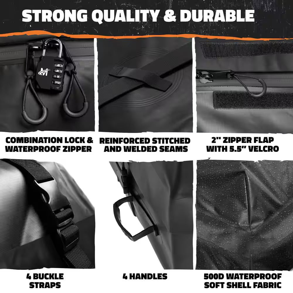 25 Cu. Ft. Waterproof Rooftop Carrier Bag Capacity Storage Roof Bag Use with or without Racks/Bars Accessories Included