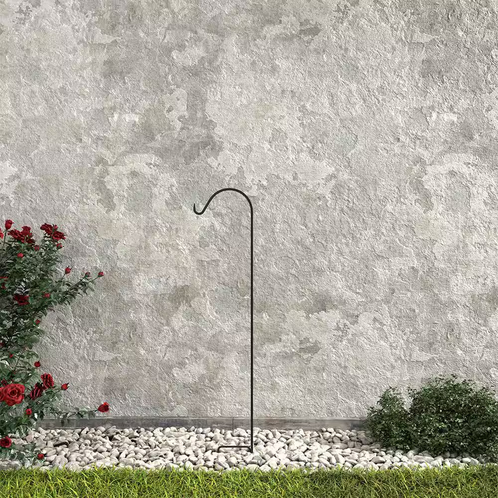 Fuchsia 64 In. Black Steel Shepherd Hook