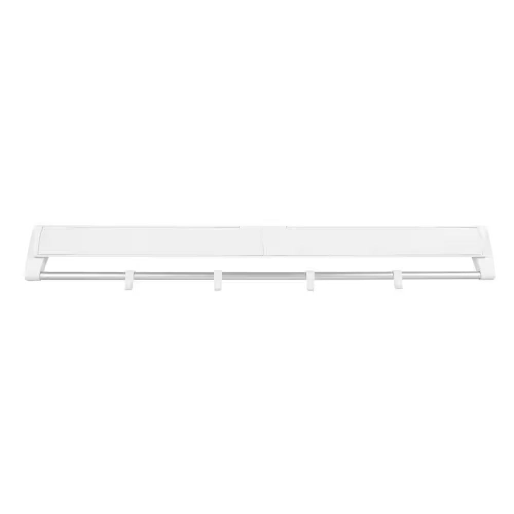 4.2 In. X 33 In. X 17 In. White Metal Wall Mounted Foldable Clothes Towels Drying Rack