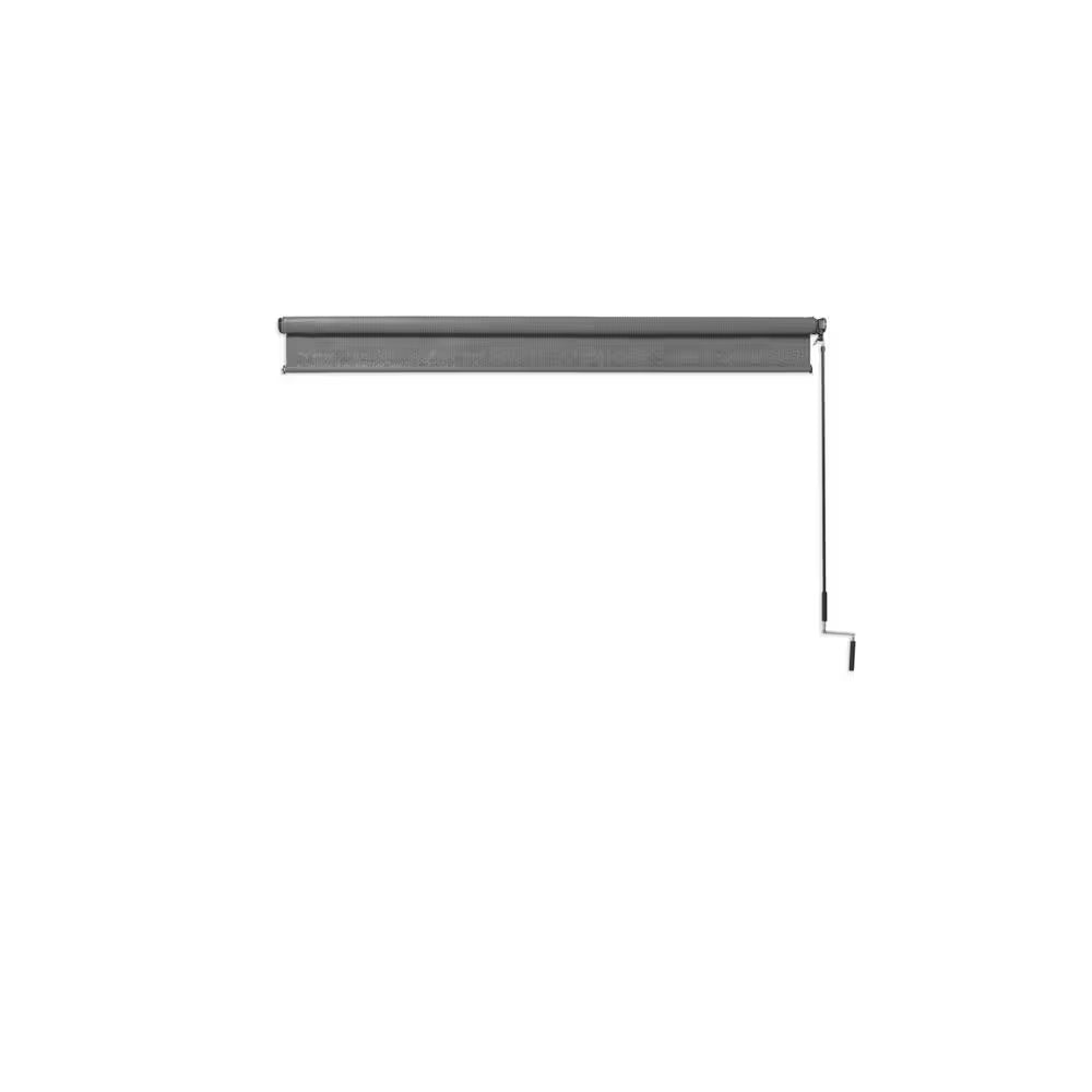 Pewter Cordless UV Blocking Fade Resistant Fabric Exterior Roller Shade 120 In. W X 72 In. L