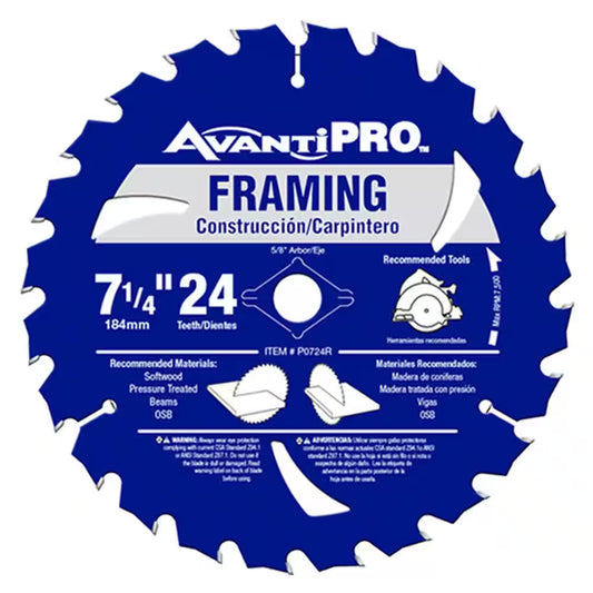 7-1/4 In. X 24-Tooth Framing Circular Saw Blade