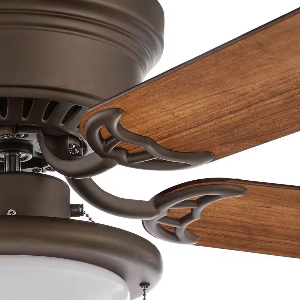 Hugger 44 In. LED Indoor Oil-Rubbed Bronze Ceiling Fan with Light Kit