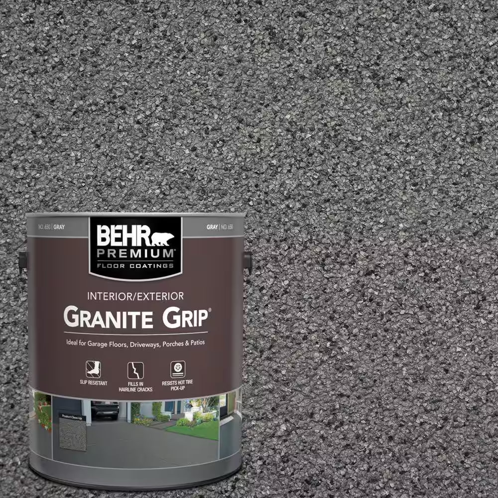 1 Gal. Gray Granite Grip Decorative Flat Interior/Exterior Concrete Floor Coating
