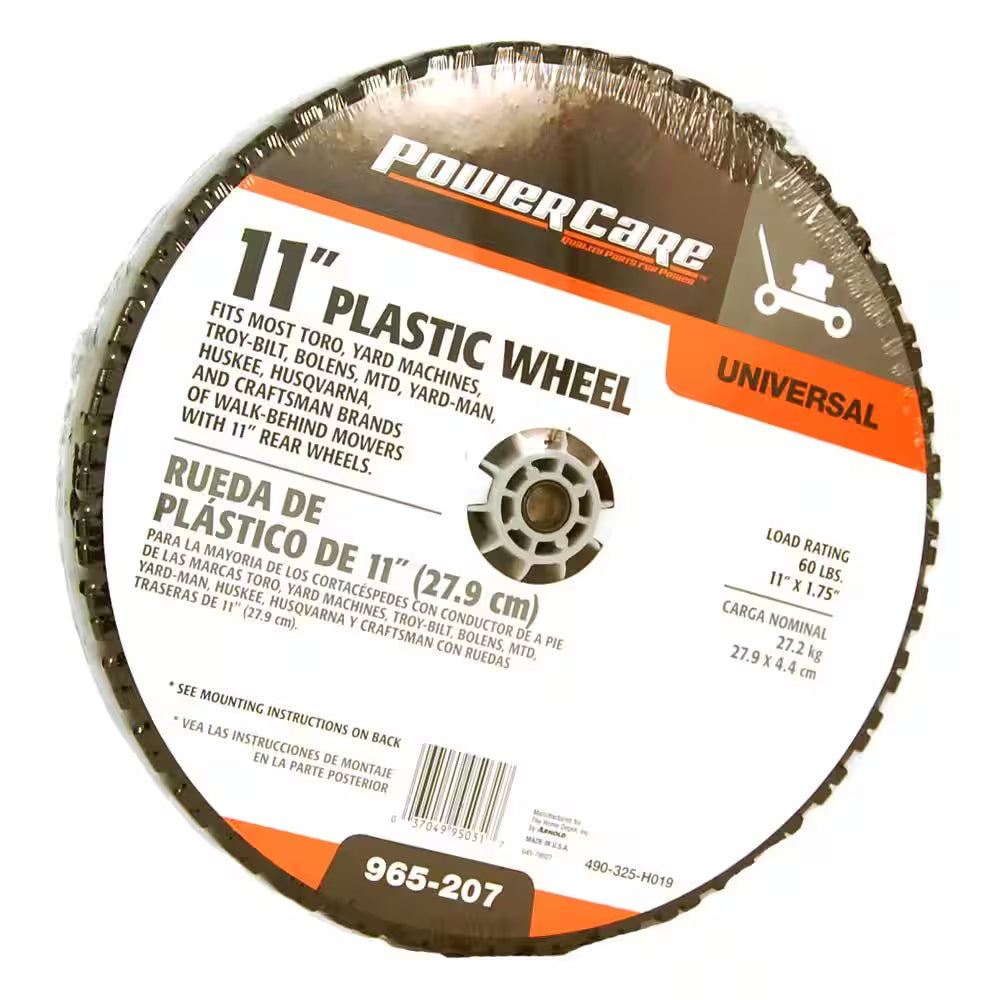 11 In. X 1.75 In. Universal Plastic Wheel for Lawn Mowers