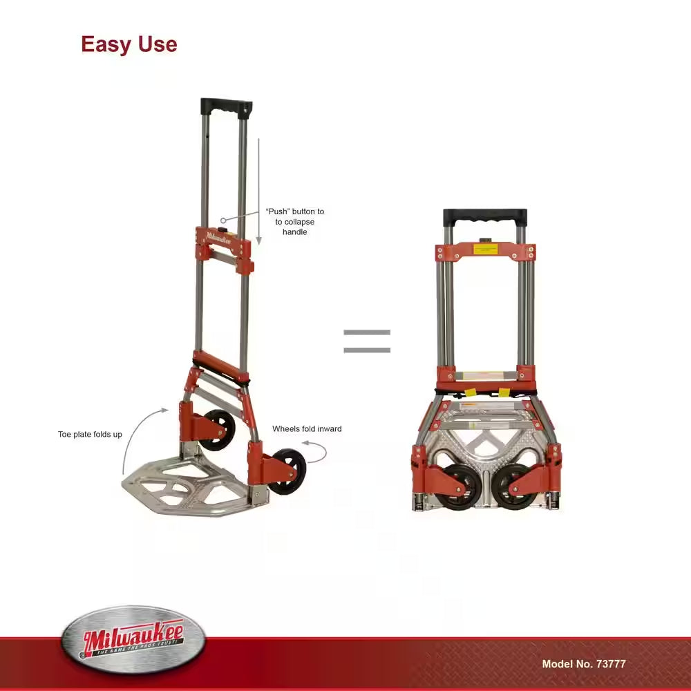 150 Lbs. Convertible Fold-Up Steel Hand Truck with One 60 In. Bungee Cord