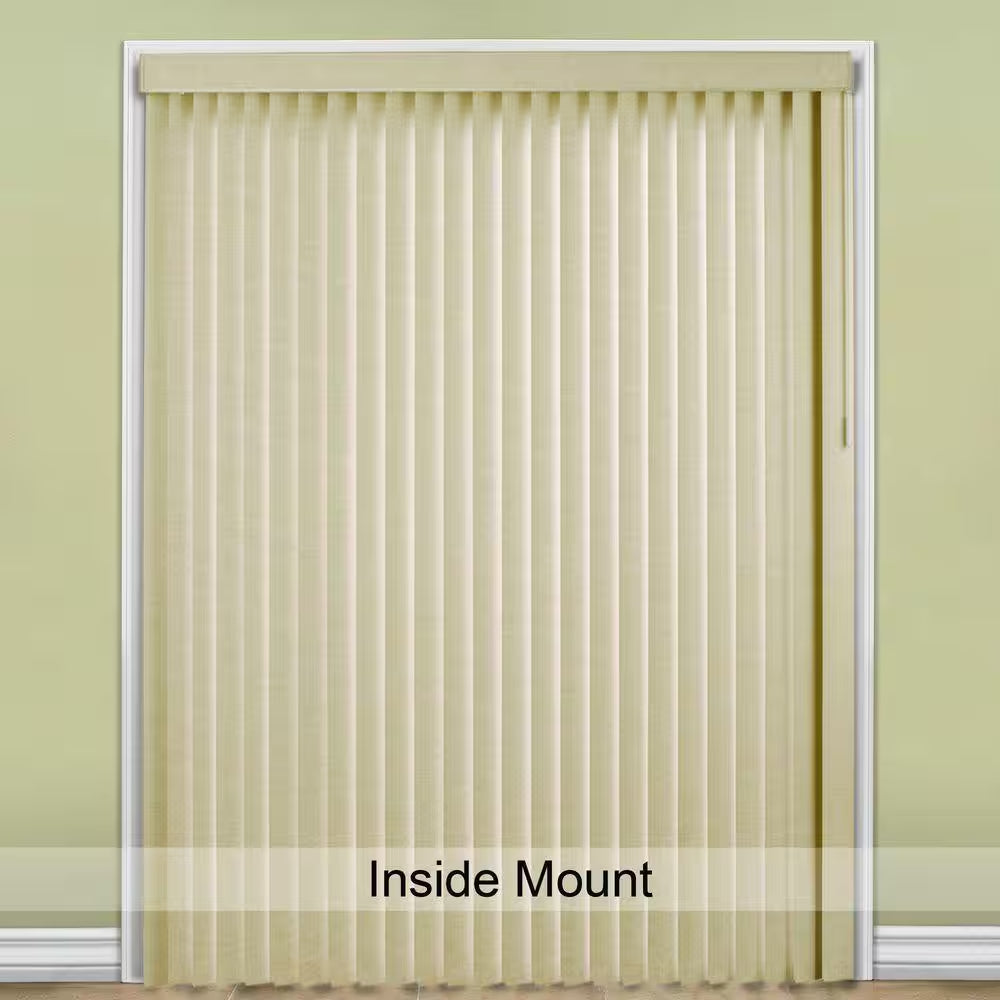 Khaki Cordless Room Darkening Textured Vertical Blinds for Sliding Doors Kit with 3.5 In. Slats - 78 In. W X 84In. L