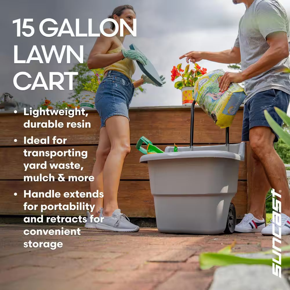 2 Cu. Ft. Portable Plastic Gray Garden Cart