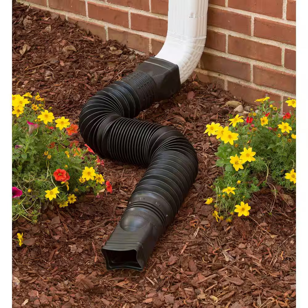 Flex a Spout 55 In. Black Vinyl Downspout Extension