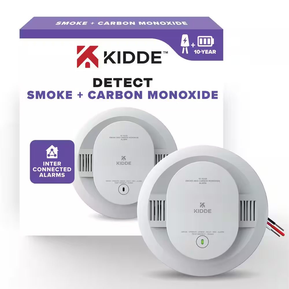 10-Year Battery and Hardwired Smoke and Carbon Monoxide Detector, Interconnectable and LED Warning Lights, 30CUA10