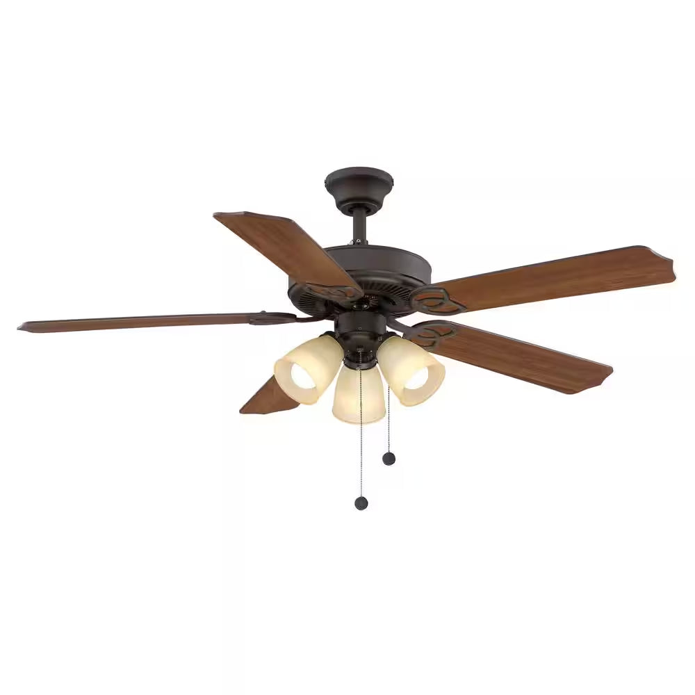 Brookhurst 52 In. LED Indoor Oil Rubbed Bronze Ceiling Fan with Light Kit