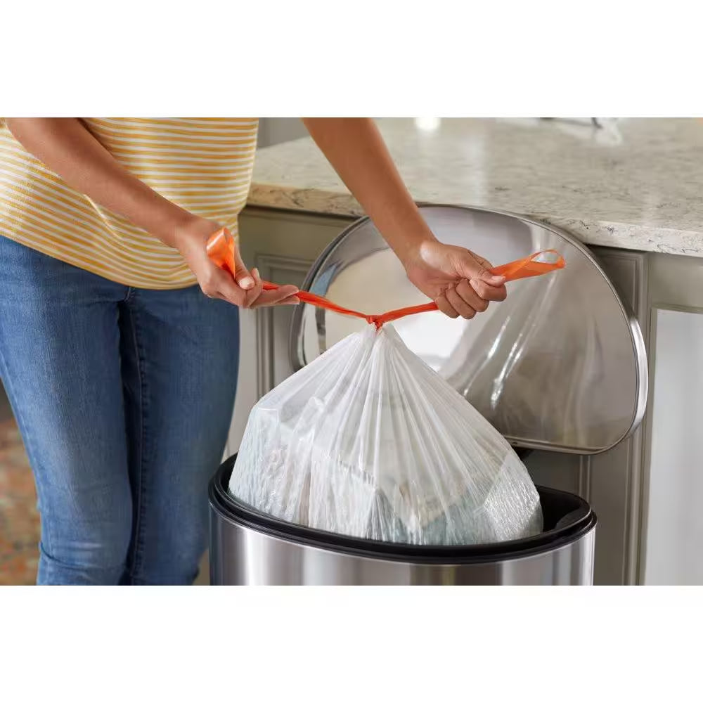 13 Gallon Reinforced Top Drawstring Fresh Scented Tall Kitchen Trash Bags with 20% PCR (200-Count)