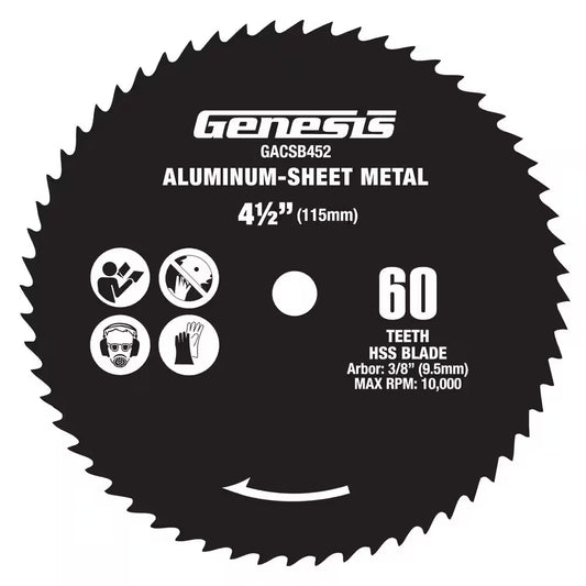 4 1/2 In. 60-Teeth High Speed Steel Circular Saw Blade for Aluminum and Sheet Metal