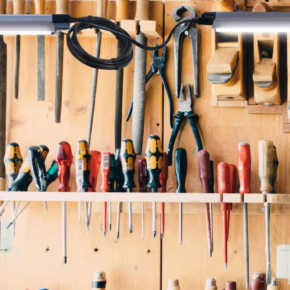 4 Ft. 250- Watt Equivalent Integrated LED Silver Shop Light 4000K, 55W, 5000 Lumens, Linkable