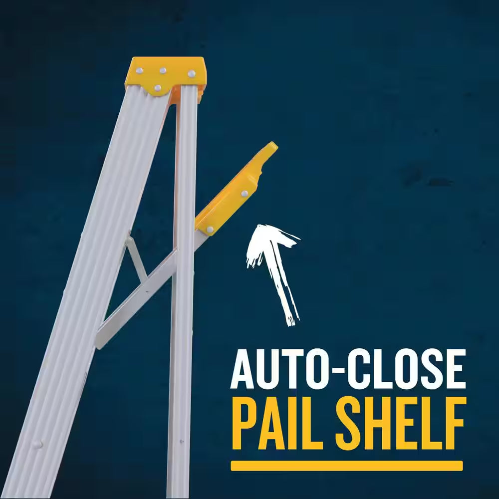 6 Ft. Aluminum Step Ladder (10 Ft. Reach Height) with 250 Lb. Load Capacity Type I Duty Rating