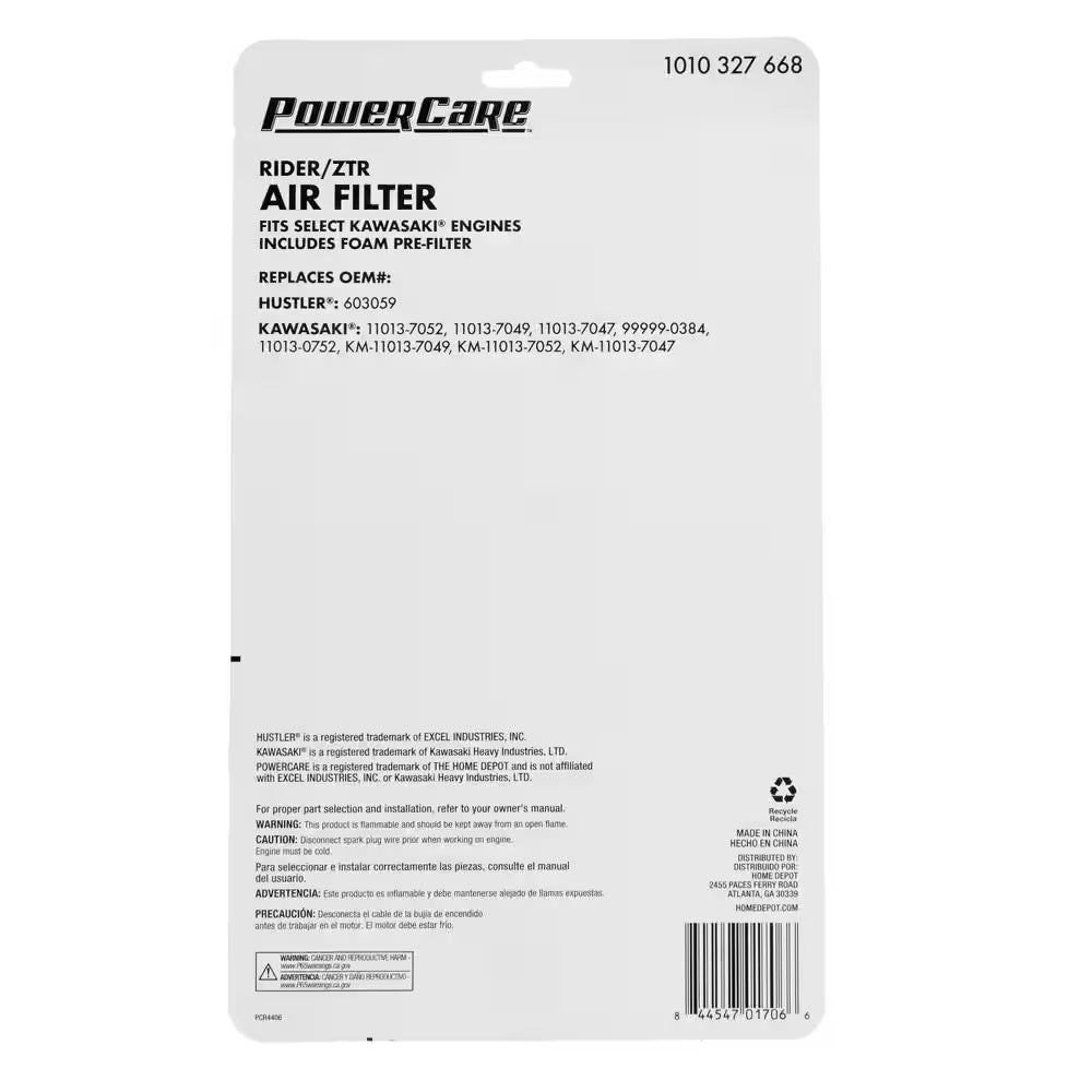 Air Filter for Kawasaki and John Deere Engines, Replaces 11013-7049, 11013-7047, 11013-7052, 11029-0031, MIU12555