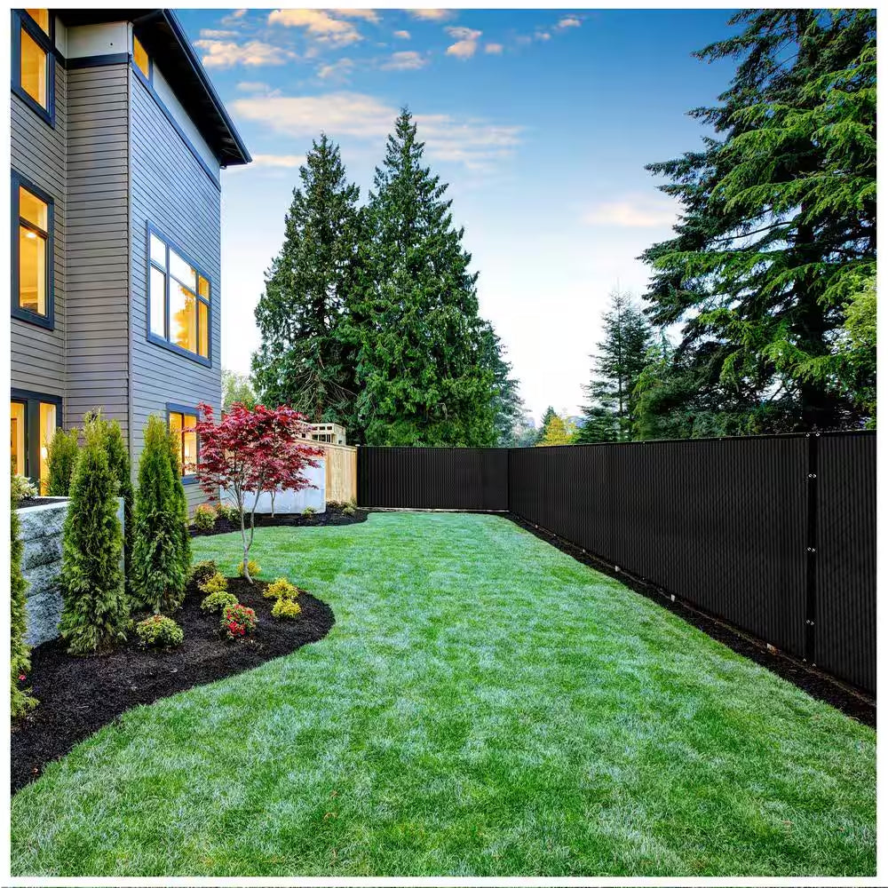 6 Ft. X 50 Ft. Black Privacy Fence Screen Netting Mesh with Reinforced Grommet for Chain Link Garden Fence