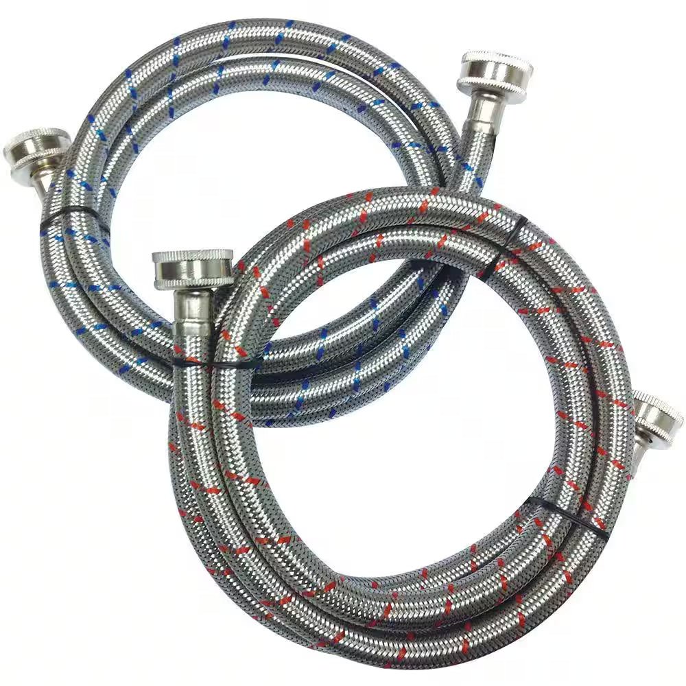 3/4 In. FHT X 3/4 In. FHT X 60 In. Stainless Steel Washing Machine Supply Line (2-Pack)