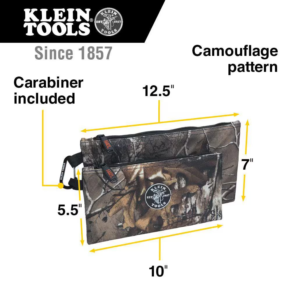 10 In. Camo Zipper Tool Bag, 2-Pack