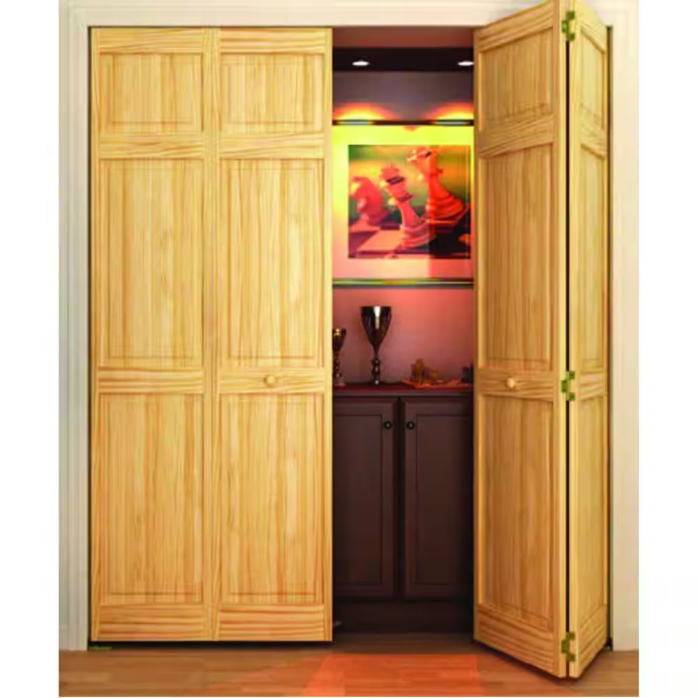 36 In. X 80 In. Traditional 6-Panel Solid Core Unfinished Wood Interior Closet Bi-Fold Door