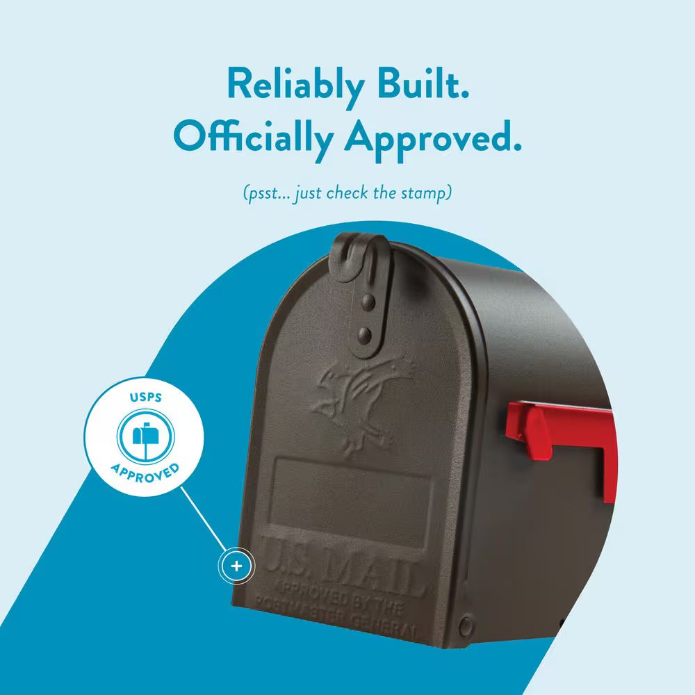 Elite Bronze, Medium, Steel, Post Mount Mailbox