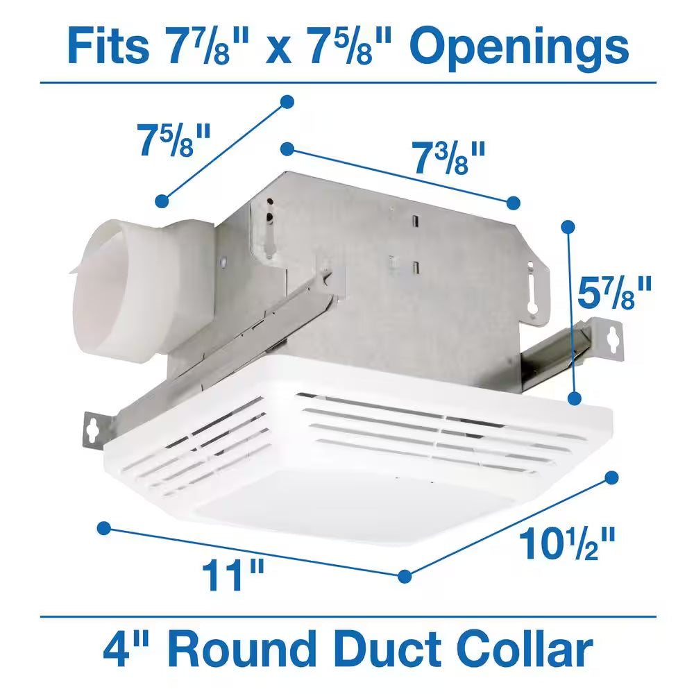 Advantage 50 CFM Ceiling Bathroom Exhaust Fan with Light