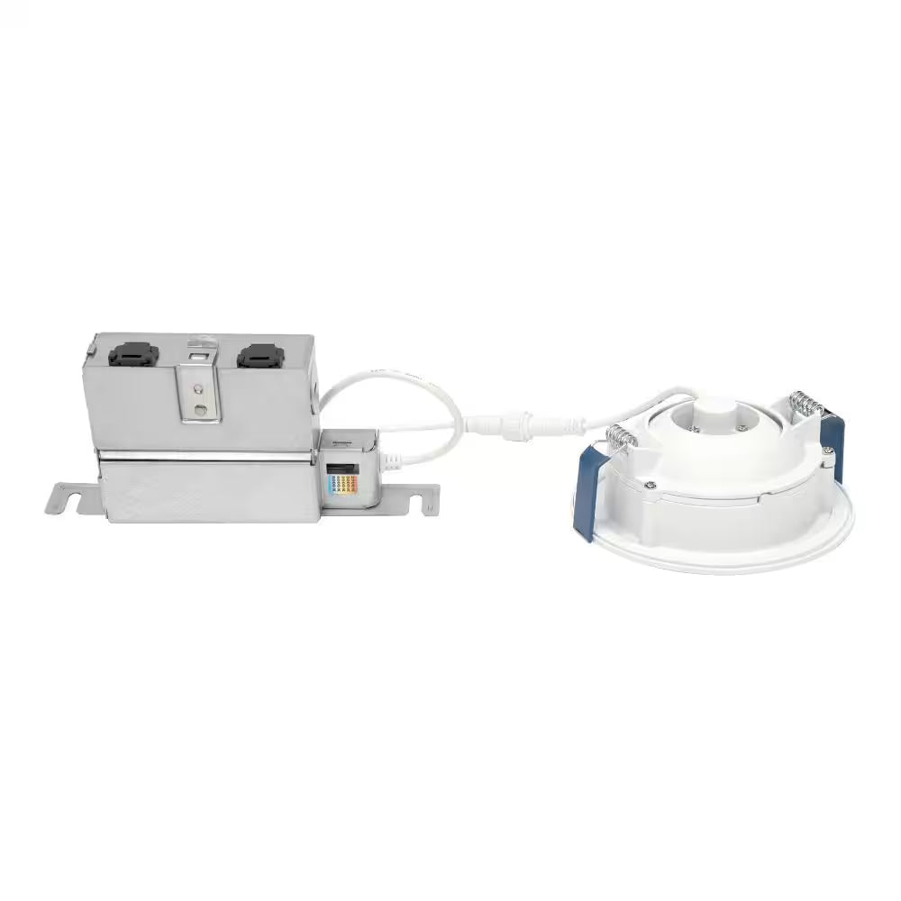 HLA 4 In. Color Selectable (2700K-5000K) Canless Recessed Narrow Beam Adjustable Gimbal Trim Integrated LED Kit