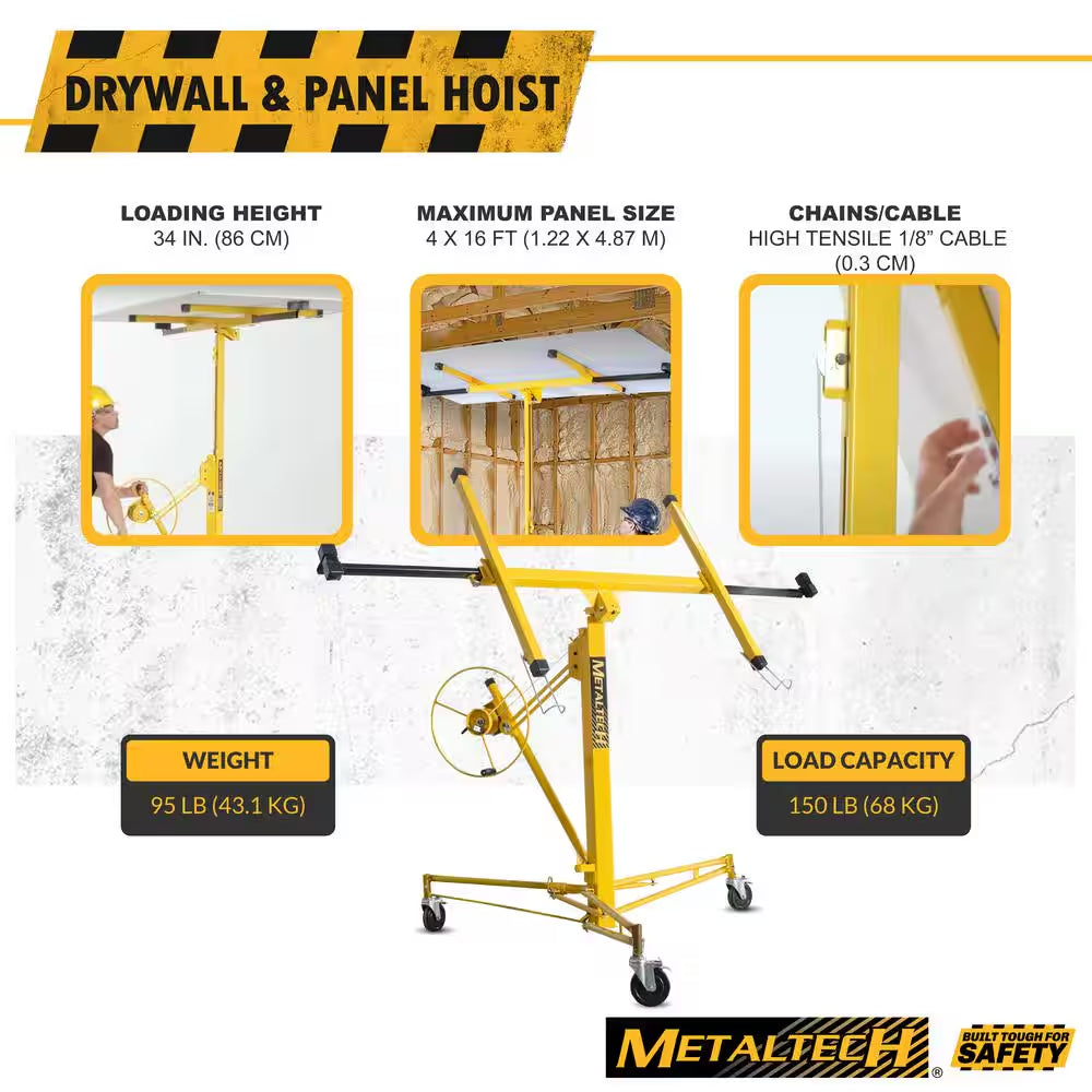 48.4 In. X 57 In. X 58 In. Jobsite Series Drywall Panel Hoist Tool, Panel Sheet Carrier for Wall or Ceiling Installation