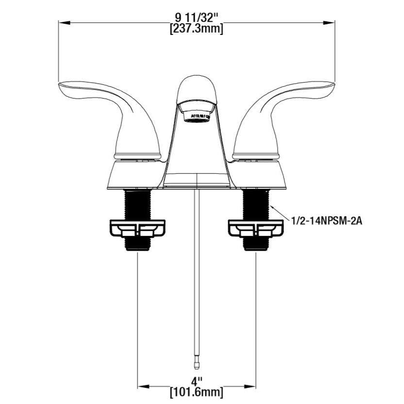 Builders 4 In. Centerset Double Handle Low-Arc Bathroom Faucet in Chrome