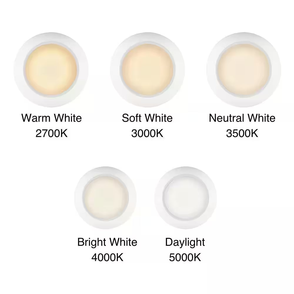 6-Pack 6 In. LED Surface Mount Downlight Flush Mount Disk Light Fixture, 600-900-1100 Lumens, Selectable CCT 2700K-5000K