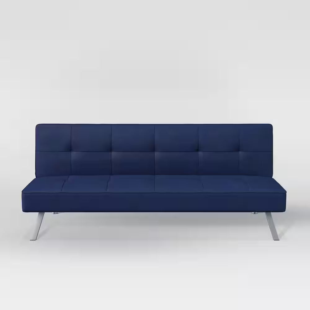 Calgiri 66 In. Armless 3-Seater Sofa in Blue
