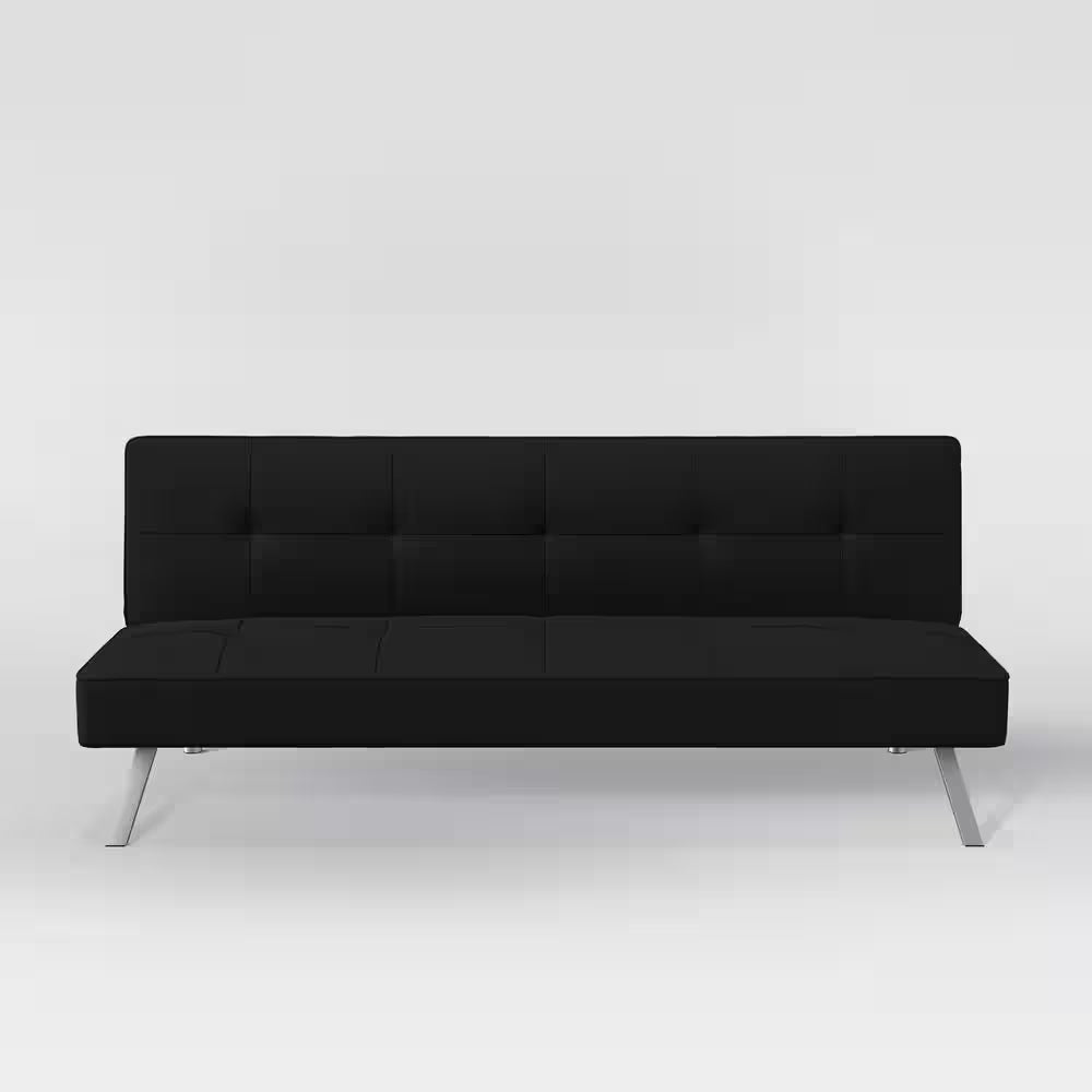 Calgiri 66 In. Armless 3-Seater Sofa in Black
