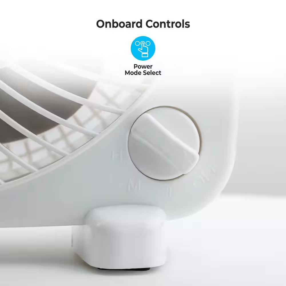 9 In. White Box Fan with 2-Speed Front Control
