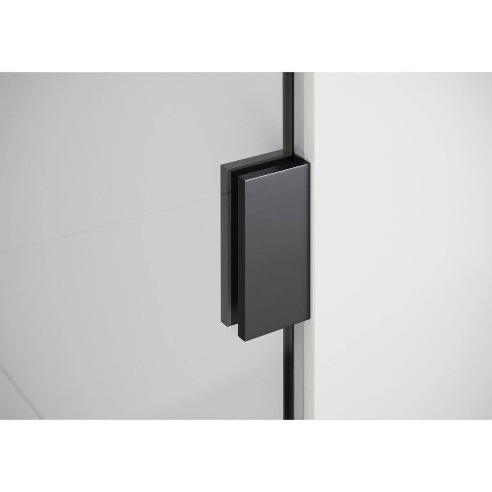 Vela 20 In. W X 78 In. H Frameless Fixed Single Panel Shower Door in Matte Black without Handle