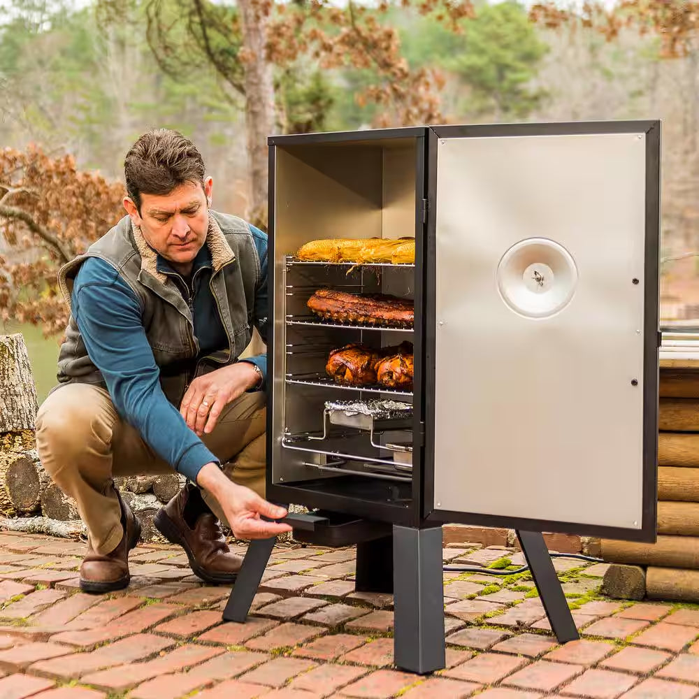 30 In. Analog Electric Smoker in Black with 3 Racks