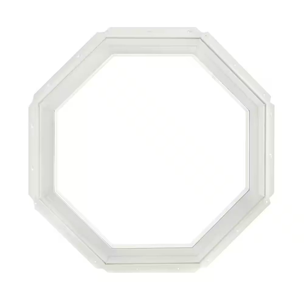 24 In. X 24 In. White Double-Pane Insulated Glass Octagon Vinyl Geometric Picture Window