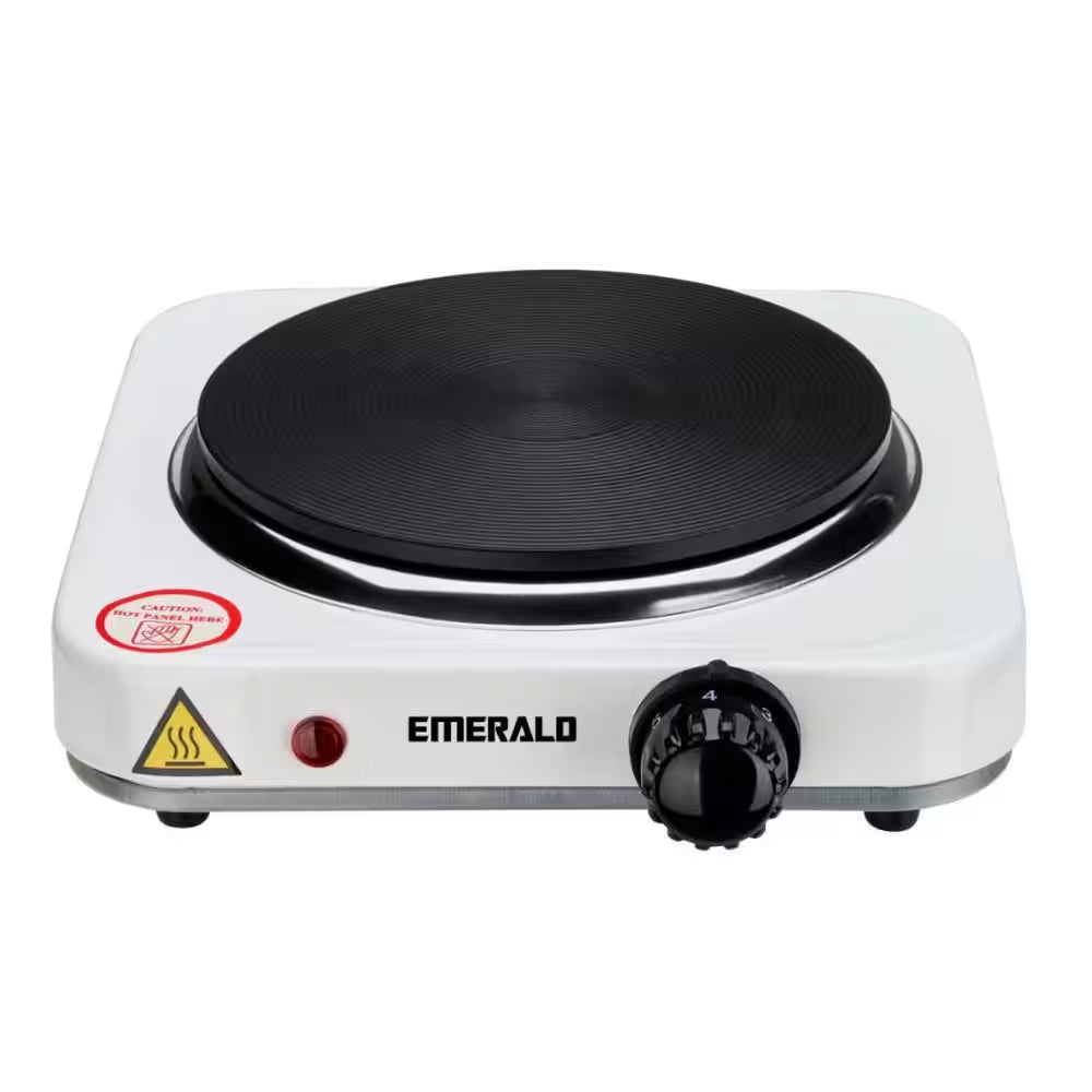 1000W Single Burner 6.1 In. White Electric Hot Plate Stove